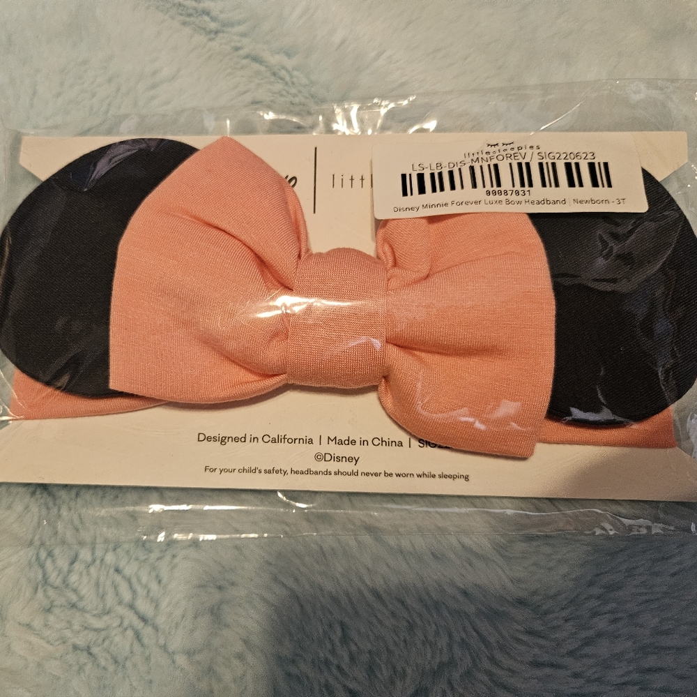 Disney Black and Pink Minnie Mouse Bow Headband Little Sleepies
